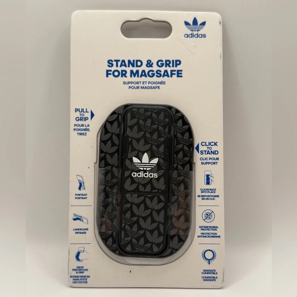 Adidas Stand & Grip for MagSafe Compatible iPhones Black Adidas Trefoil Magnetic
